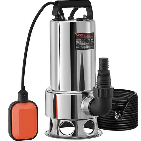 Pompe de Relevage Eaux Chargées 1300 W Pompe d’Évacuation pour Eaux Chargées, 333,3 L/min Pompe Immergée Vide Piscine Cave Fosse Septique avec Adaptateur de Décharge pour Pomper Eaux Sales Usées (1/5)