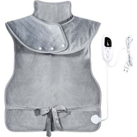 61x94 cm Cervical Back Neck Heating Pad - Electric Heated Blanket with 6 Adjustable Temperature Settings / 4 Timer Settings / Fast Heating / Machine Washable