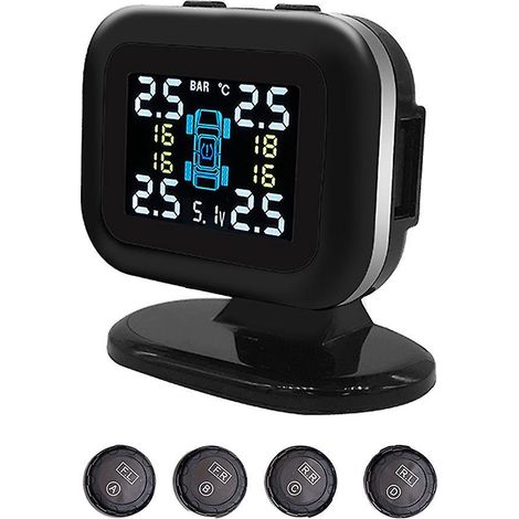 USB-Reifendruckkontrollsystem mit 4 externen Sensoren und Alarm