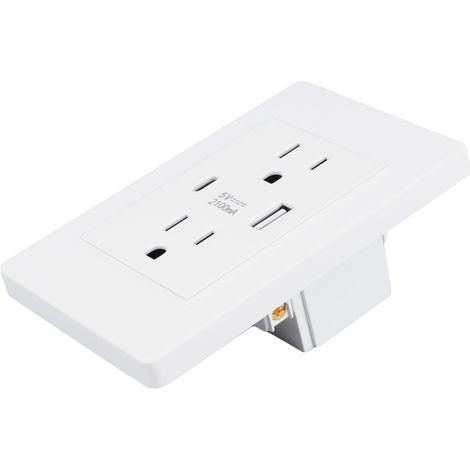 Prise murale multifonctionnelle de type C avec port USB, haute sécurité, pour une utilisation domestique (110-220 V). (1/5)