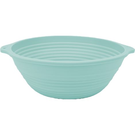 Panier à pain en silicone avec anneau de levage en acier renforcé intégré, bol à pâte rond avec poignées, ustensiles de pâtisserie, vert (1/5)