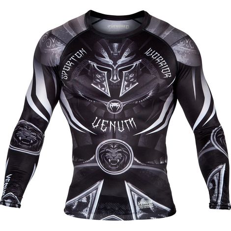Venum Herren Gladiator 3.0 Langarm-Rashguard Schwarz M