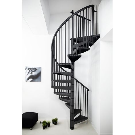 Minka Spindeltreppe Rondo Color 104 - 300,3cm Geschosshöhe 120cm Durchmesser (1/5)