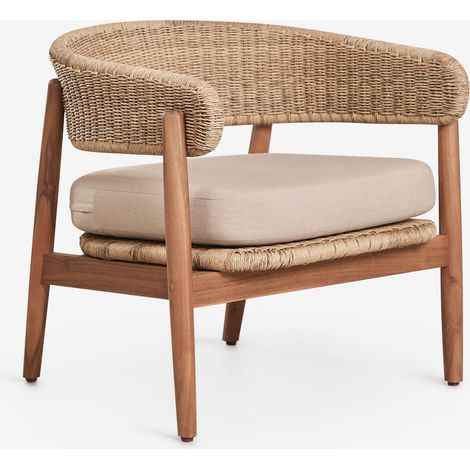 SKLUM Gartenstuhl aus Akazienholz und synthetischem Rattan Ribeira              Akazie Braun                     