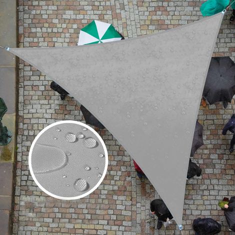Auvent triangulaire imperméable, 2x2x2 mètres, toile pare-soleil, convient à une utilisation extérieure, gris. (1/5)