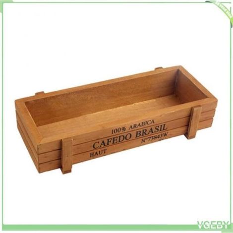 1x Pot de fleurs,Boîte en bois rectangulaire,Design minimaliste,Résistant à la corrosion,Chambre,Bureau,Jardin (1/4)