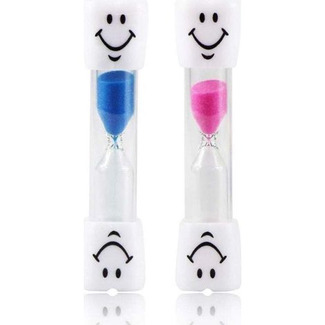 Sablier Minuterie 3 Minutes 2 Pièces, Sablier Smiley Horloge de Sable Souriant, Minuterie à Sable pour Brosser les Dents, Ensemble de Sabliers pour Jeux, Cuisine et Exercice (1/4)