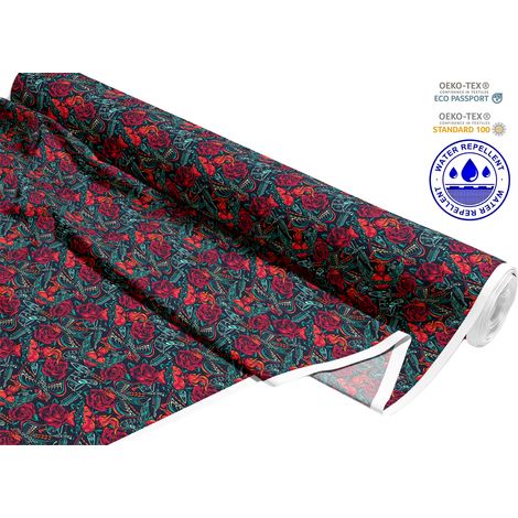 TESSUTI DECORATIVI PER ESTERNI OXFORD - Motivo rose e cuori con spine I DR285 (1/5)