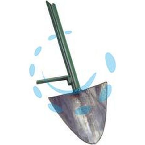 VANGA FORGIATA CON MANICO FERRO CON STAFFA - SX cm.24x24/145h. attacco ø mm.35