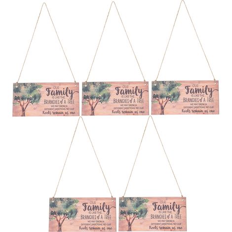 Ensemble de 5 Panneaux Bois Décorations de Porte pour Fêtes et Saisons (1/5)