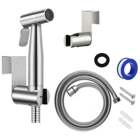 Kit Douchette WC Mitigeur Thermostatique Douchette avec Pulvérisateur à Main pour L'hygiène Intime Anti-brûlure en Laiton Chromé Toilette Bidet Spray Set Douchette Bidet (1/4)