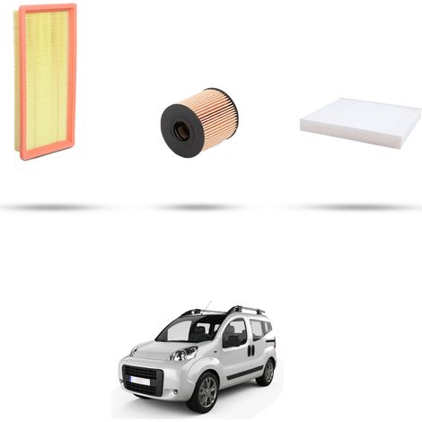 Kit tagliando 3 filtri compatibile con Fiat Qubo (225) 1.4 54kw dal 2008 (1/5)