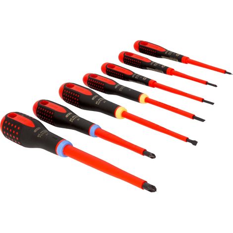 Jeu de tournevis ergonomiques VDE Fendus / Pozidriv 7 pièces (1/4)