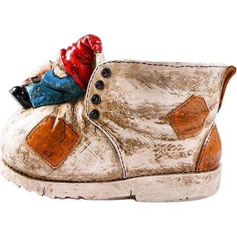Outils de jardin, Pot de fleurs en forme de botte de cowboy pour plantes succulentes, Pot de fleurs vintage en résine avec trou, g (1/5)