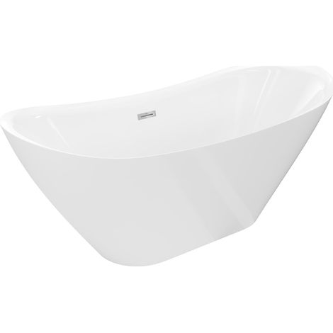 Mexen Lotos bañera exenta 180 x 75 cm, blanca, rebosadero cromo - 52051807700-01 (1/3)