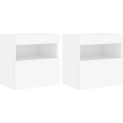 Mobili TV a parete scaffale per televisione multimediale credenza televisione sala da pranzo soggiorno camera da letto con luci a LED 2 pezzi 40 x 30 x 40 cm bianco 020029099