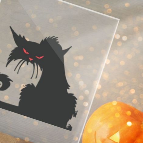 Décoration Halloween Peinture Acrylique Transparente Motif Citrouille Suspension Murale Thème Fête Tableau 14x21cm CBS719X07 (1/4)