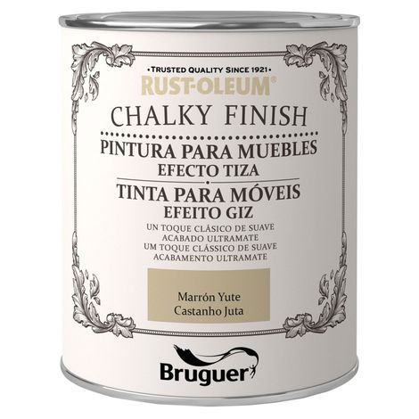 XYLAZEL chalky finish 750 marron yute , Rust Oleum Chalky Finish Pintura para Muebles Xylazel. Pintura al agua para muebles efecto tiza. Es una pintura divertida que te permite con