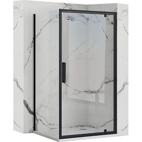 CABINA DOCCIA AD ANGOLO RAPID SWING BLACK 80X100