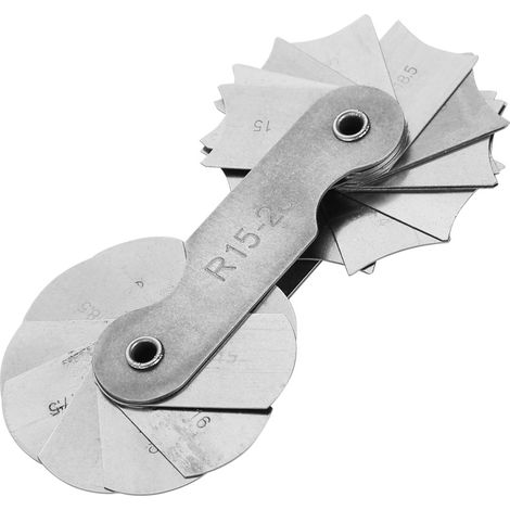 Jauge de filet de rayon en acier inoxydable, outil de mesure convexe interne concave externe (R15-25MM) (1/5)
