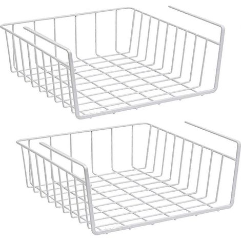 paniers empilables, paniers de rangement pour la cuisine, le garde-manger, les étagères, les armoires et la salle de bain (Blanc) (1/5)