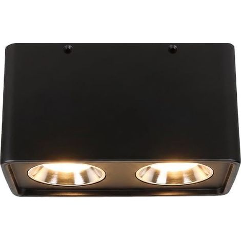Spot encastrable carré GU10 - Source de lumière à intensité variable - Réflecteur blanc - Pour chambre à coucher, salon et couloir (bidirectionnel) (1/5)