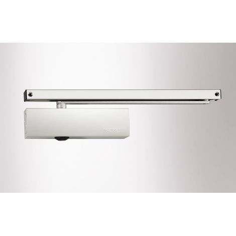 GEZE Türschließer TS 3000 V Set mit Gleitschiene, Aluminium, weiß