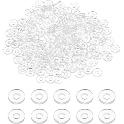 240 Pcs Rondelles Plates 2mm DI 5mm 1mm Épaisseur Transparent (1/5)