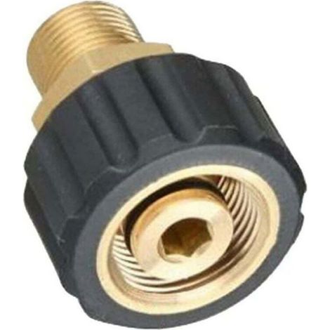 Coupleur Rapide - Raccord Adaptateur Nettoyeur Haute Pression - M22 Femelle G3/8 Pouces - Laiton - 1 Pièce (1/4)
