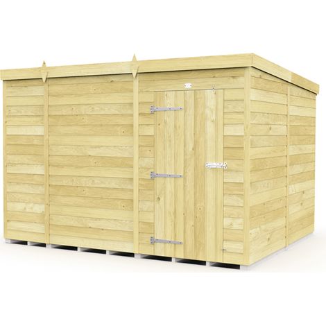 10 x 8 Feet Pent Shed - Single Door Without Windows - Wood - L231 x W302 x H201 cm