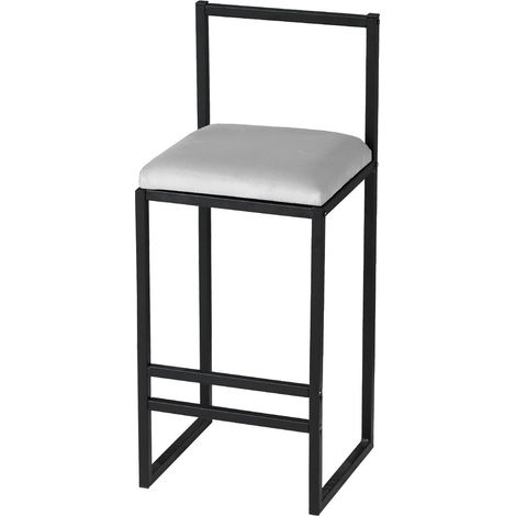 Sgabello da bar in metallo "Nordic" 35 x 35 x 84 cm - Crema