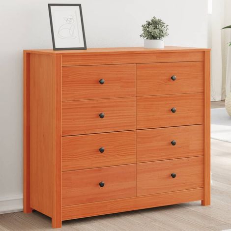 vidaXL Armoire latérale cire marron 100x40x90 cm bois de pin massif (1/5)