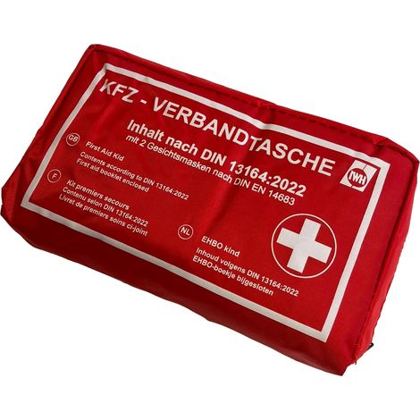 Kit di pronto soccorso per auto "rosso" DIN 13164:2022 (1/4)
