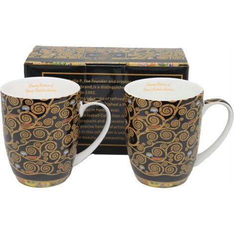 Großes Porzellantassen-Set (400 ml) in einer Geschenkbox, Motiv: Klimts Lebensbaum (1/5)