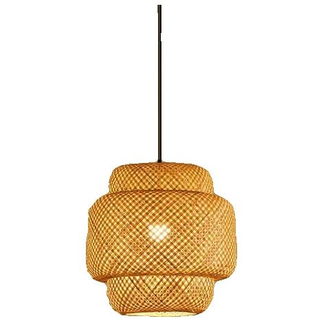 Lampe suspendue, en bambou tricoté à la main, style japonais, 30CM, Pas d'ampoule (1/2)