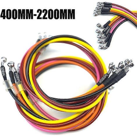 Durite de frein hydraulique tressée en acier, coudée à 90°, pour moto tout-terrain, diamètre 400 mm à 1500 mm (compatible avec la compétition). Diamètre du tube : 1200 mm. (1/5)