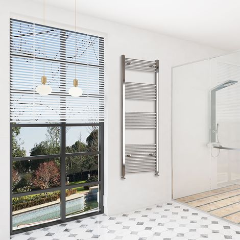 SKY Bathroom 1600x400mm(HxW)Chrome Straight Central Heating Towel Rail HeatingTowel Radiator (1/4)