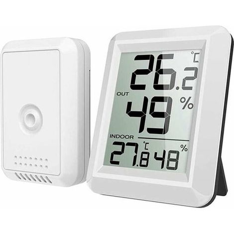 Termómetro e higrómetro digital para interiores y exteriores - Blanco (1/5)
