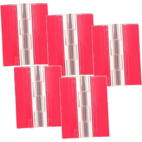 OSALADI Lot de 5 charnières autocollantes transparentes en acrylique avec axe en acier (1/5)