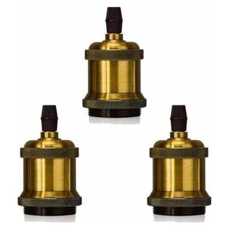 Lot de 3 Edison Douille E27 Spirale DIY Adaptateur de Lampe Vintage Rétro pour Lustre Suspension, Ensoleillé (1/4)