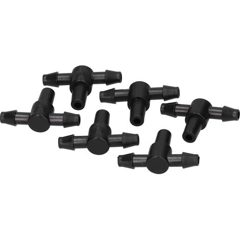 Lot de 100 raccords en T 4/7 pour tuyau d'arrosage, destinés à un système d'irrigation goutte à goutte de jardin. (1/5)