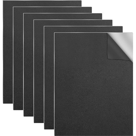 Lot de 6 plaques de mousse autocollantes noires en mousse EVA avec dos adhésif (30 x 20 cm), plaque de mousse rigide, tapis en mousse antidérapante, plaques de mousse découpables pour meubles (1/5)