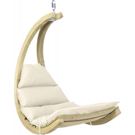Fauteuil relax suspendu Swing CHAIR Amazonas crème en bois (1/5)
