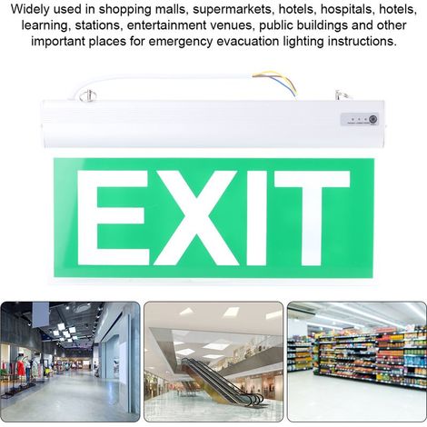 Luminaire de Sécurité LED Exit avec Batterie Intégrée - Plaque Acrylique (1/5)