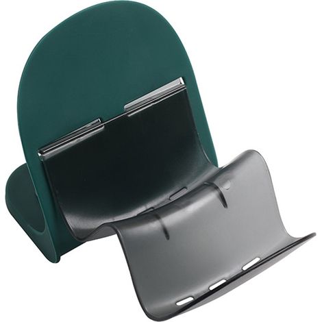 Porte-savon en forme de W, fixation sans perche par ventouse, design drainant, boîte de rangement pour salle de bain, vert (1/5)