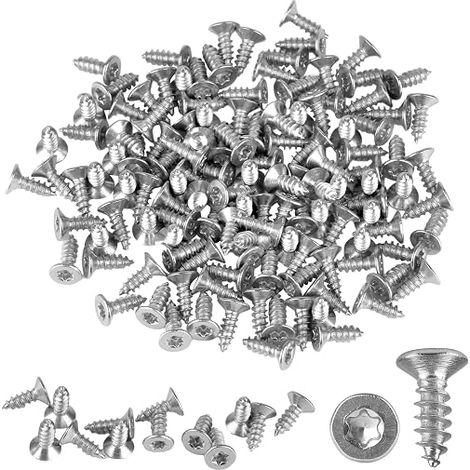 M4 x 12mm Torx Screws Flat Head 304 Stainless Steel Self Tapping Screws Woodworking Fasteners Furniture Engineering TX20 (1/5)
