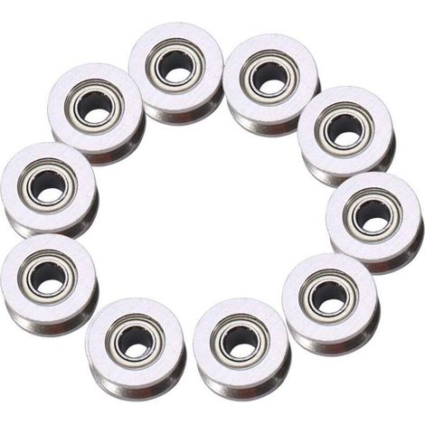 Roulement à Billes de Rail Poulie de Guide de V-Cannelure en Acier Miniature V624ZZ Double Bouclier 4x13x6mm pour Système de Mouvement Linéaire de Rail (1/5)