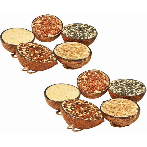 Noci di Cocco Ripiene di Cibo per Uccelli 10 pz 290 g vidaXL (1/5)