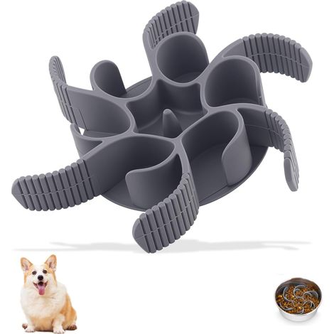 1 Insert Gamelle Chien Silicone Spirale Découpable Ventouse Forte Anti Glouton Nourriture Lente