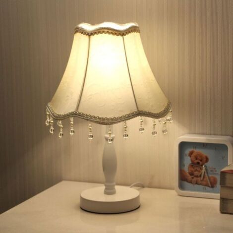 QORVA-Lampe de chevet LED à économie d'énergie, décoration de chambre à coucher, personnalité chaleureuse, abat-jour blanc, lumière jaune 5 W (1/2)